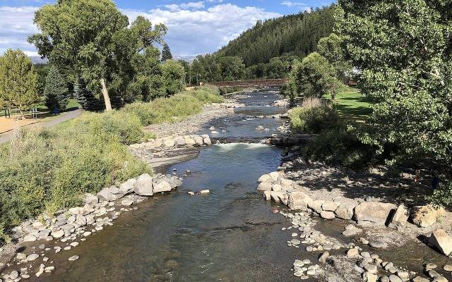 Hot spring soaking pools beside the San Juan River in Pagosa Springs